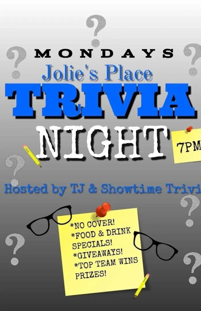 A poster for the trivia night event.